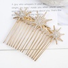 image:imageBeaupretty Snowflake Rhinestone Clips for Bridal Hair Decor  Silver Metal Hair Combs for WeddingGolden