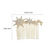 image:imageBeaupretty Snowflake Rhinestone Clips for Bridal Hair Decor  Silver Metal Hair Combs for WeddingGolden