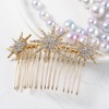 image:imageBeaupretty Snowflake Rhinestone Clips for Bridal Hair Decor  Silver Metal Hair Combs for WeddingGolden
