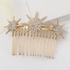 image:imageBeaupretty Snowflake Rhinestone Clips for Bridal Hair Decor  Silver Metal Hair Combs for WeddingGolden