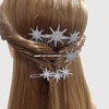 image:imageBeaupretty Snowflake Rhinestone Clips for Bridal Hair Decor  Silver Metal Hair Combs for WeddingSilver