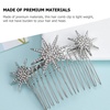 image:imageBeaupretty Snowflake Rhinestone Clips for Bridal Hair Decor  Silver Metal Hair Combs for WeddingSilver