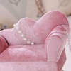 image:imageBeaupretty Sofa Jewelry Box Pearl Lace Design Velvet Fabric Storage Case for Jewelry Organization Elegant Desktop Ornament for Home Decor