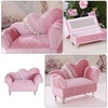 image:imageBeaupretty Sofa Jewelry Box Pearl Lace Design Velvet Fabric Storage Case for Jewelry Organization Elegant Desktop Ornament for Home Decor