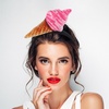 image:imageBeaupretty Spa Headband  2PCS Ice Cream Cone Hair Band Party Hat Headpiece for Halloween Dessert Party Costume