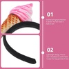 image:imageBeaupretty Spa Headband  2PCS Ice Cream Cone Hair Band Party Hat Headpiece for Halloween Dessert Party Costume