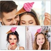 image:imageBeaupretty Spa Headband  2PCS Ice Cream Cone Hair Band Party Hat Headpiece for Halloween Dessert Party Costume