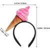 image:imageBeaupretty Spa Headband  2PCS Ice Cream Cone Hair Band Party Hat Headpiece for Halloween Dessert Party Costume