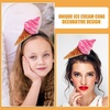 image:imageBeaupretty Spa Headband  2PCS Ice Cream Cone Hair Band Party Hat Headpiece for Halloween Dessert Party Costume