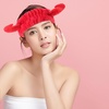 image:imageBeaupretty Spa Headband for Women Devil Horn Headband Washing Face Makeup Plush Spa Women Shower Hairband Red