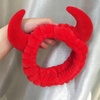 image:imageBeaupretty Spa Headband for Women Devil Horn Headband Washing Face Makeup Plush Spa Women Shower Hairband Red