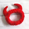 image:imageBeaupretty Spa Headband for Women Devil Horn Headband Washing Face Makeup Plush Spa Women Shower Hairband Red