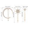 image:imageBeaupretty Stars and Moon Hair Accessories 6 Pieces Rhinestone Metal Alloy Hair Clips Hairpins for Women Girls Gold