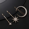 image:imageBeaupretty Stars and Moon Hair Accessories 6 Pieces Rhinestone Metal Alloy Hair Clips Hairpins for Women Girls Gold
