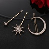 image:imageBeaupretty Stars and Moon Hair Accessories 6 Pieces Rhinestone Metal Alloy Hair Clips Hairpins for Women Girls Gold