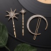 image:imageBeaupretty Stars and Moon Hair Accessories 6 Pieces Rhinestone Metal Alloy Hair Clips Hairpins for Women Girls Gold