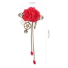 image:imageBeaupretty Steampunk Hair Clips with Tassels Chain Rose Flower Hair Clip Vintage Halloween Headdress Goth Gothic Hair Accessories for Women Girls BlackRed