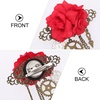 image:imageBeaupretty Steampunk Hair Clips with Tassels Chain Rose Flower Hair Clip Vintage Halloween Headdress Goth Gothic Hair Accessories for Women Girls BlackRed