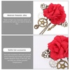 image:imageBeaupretty Steampunk Hair Clips with Tassels Chain Rose Flower Hair Clip Vintage Halloween Headdress Goth Gothic Hair Accessories for Women Girls BlackRed