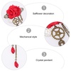 image:imageBeaupretty Steampunk Hair Clips with Tassels Chain Rose Flower Hair Clip Vintage Halloween Headdress Goth Gothic Hair Accessories for Women Girls BlackRed