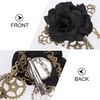 image:imageBeaupretty Steampunk Hair Clips with Tassels Chain Rose Flower Hair Clip Vintage Halloween Headdress Goth Gothic Hair Accessories for Women Girls BlackBlack