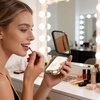 image:imageBeaupretty Vintage Compact Makeup Mirror Portable DoubleSided Foldable Metal Pocket Mirror for Purse amp Travel