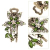 image:imageBeaupretty Vintage Green Flower Hair Clip 35 Inch Petal Metal Barrette for Women Wedding Party AccessoriesGreen