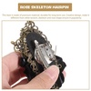 image:imageBeaupretty Vintage Steampunk Hair Clip Retro Cross Brooch Rose Skeleton Hairpin Halloween Skeleton Hair Clip Punk Gothic Headwear for Women and Men Black