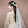 image:imageBeaupretty Wedding Bridal Veil Floral Garland Veil Flower Crown Veil Boho for Wedding Beach White