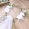 image:imageBeaupretty Wedding Bridal Veil Floral Garland Veil Flower Crown Veil Boho for Wedding Beach White