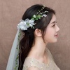 image:imageBeaupretty Wedding Bridal Veil Floral Garland Veil Flower Crown Veil Boho for Wedding Beach White