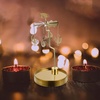 image:imageBeaupretty Wedding Decor Rotary Candle Holder Christmas Candle Stand Candle Holder Golden Rotating Candlestick for Wedding Christmas PartySnow Desktop StandGolden 1