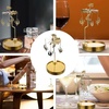 image:imageBeaupretty Wedding Decor Rotary Candle Holder Christmas Candle Stand Candle Holder Golden Rotating Candlestick for Wedding Christmas PartySnow Desktop StandGolden 1