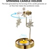 image:imageBeaupretty Wedding Decor Rotary Candle Holder Christmas Candle Stand Candle Holder Golden Rotating Candlestick for Wedding Christmas PartySnow Desktop StandGolden