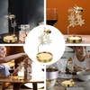 image:imageBeaupretty Wedding Decor Rotary Candle Holder Christmas Candle Stand Candle Holder Golden Rotating Candlestick for Wedding Christmas PartySnow Desktop StandGolden