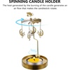 image:imageBeaupretty Wedding Decor Rotary Candle Holder Christmas Candle Stand Candle Holder Golden Rotating Candlestick for Wedding Christmas PartySnow Desktop StandGolden 1