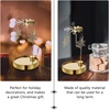 image:imageBeaupretty Wedding Decor Rotary Candle Holder Christmas Candle Stand Candle Holder Golden Rotating Candlestick for Wedding Christmas PartySnow Desktop StandGolden