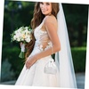 image:imageBeaupretty White Bridal Bridesmaid Satin Flower Decorated Dolly Bag Handbag Wedding Bag Pouch Lovely Gift