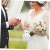 image:imageBeaupretty White Bridal Bridesmaid Satin Flower Decorated Dolly Bag Handbag Wedding Bag Pouch Lovely Gift