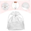 image:imageBeaupretty White Bridal Bridesmaid Satin Flower Decorated Dolly Bag Handbag Wedding Bag Pouch Lovely Gift