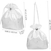 image:imageBeaupretty White Bridal Bridesmaid Satin Flower Decorated Dolly Bag Handbag Wedding Bag Pouch Lovely Gift