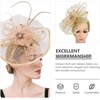 image:imageBeaupretty Women Girls Fascinators Hair Clip Veil Fascinator Hat with Hair Clip Headband Tea Party Headwear 1920 FascinatorsGolden