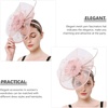 image:imageBeaupretty Women Girls Fascinators Hair Clip Veil Fascinator Hat with Hair Clip Headband Tea Party Headwear 1920 FascinatorsPink