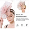 image:imageBeaupretty Women Girls Fascinators Hair Clip Veil Fascinator Hat with Hair Clip Headband Tea Party Headwear 1920 FascinatorsPink