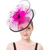 image:imageBeaupretty Women Girls Fascinators Hair Clip Veil Fascinator Hat with Hair Clip Headband Tea Party Headwear 1920 FascinatorsRosy Black