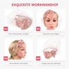 image:imageBeaupretty Womens Fascinators Hat Bridal Wedding Veil Mesh Lace Headband Tea Party Headwear Fascinator Veil HeadbandPink