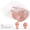 image:imageBeaupretty Womens Fascinators Hat Bridal Wedding Veil Mesh Lace Headband Tea Party Headwear Fascinator Veil HeadbandPink