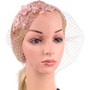 image:imageBeaupretty Womens Fascinators Hat Bridal Wedding Veil Mesh Lace Headband Tea Party Headwear Fascinator Veil HeadbandPink