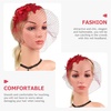image:imageBeaupretty Womens Fascinators Hat Bridal Wedding Veil Mesh Lace Headband Tea Party Headwear Fascinator Veil HeadbandRed