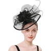 image:imageBeaupretty Womens Headbands Tea Party Hat Women Girls Fascinators Hair Clip Veil Fascinator Hat with Hair Clip Headband Tea Party Headwear 1920 Fascinators Womens Headbands Hats Black